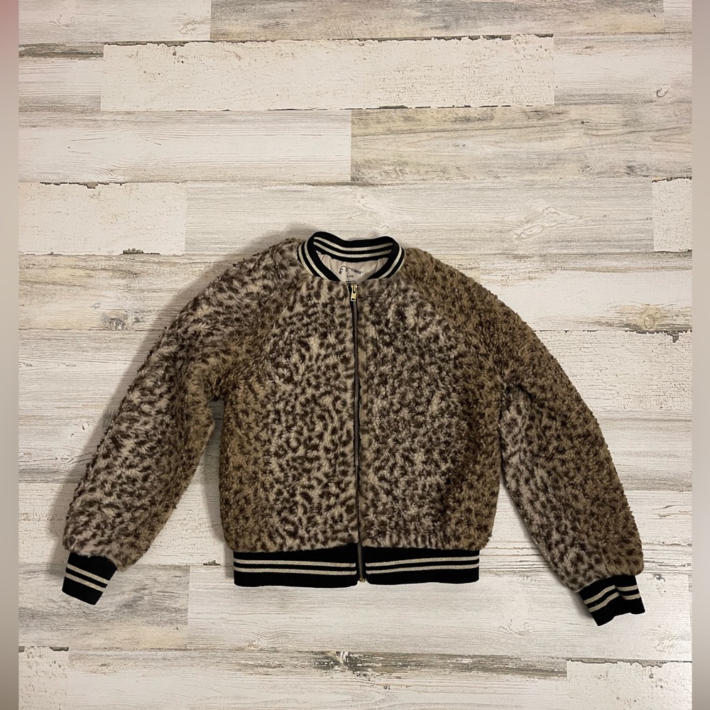 Girls leopard jacket size 7/8